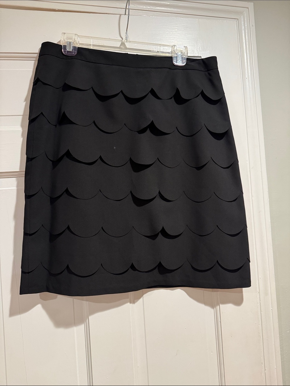 Zac & Rachel Black Scalloped Tiered Mini Skirt
